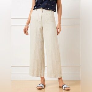 Talbot Wide Leg Linen Cropped Pants Sz 6P